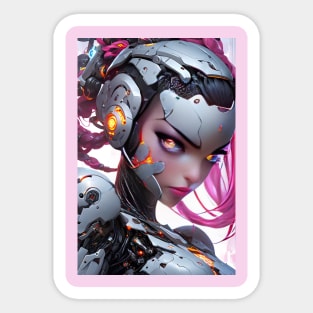 Beautiful anime cyborg girl Sticker